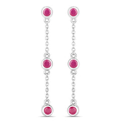 0.78 Carat Genuine Ruby .925 Sterling Silver Earrings