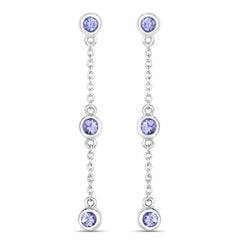 0.60 Carat Genuine Tanzanite .925 Sterling Silver Earrings
