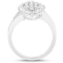 0.62 Carat Genuine White Diamond .925 Sterling Silver Ring