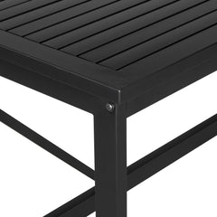 U_Style Iron Outdoor Dining Set with Acacia Wood Armrest