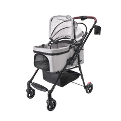 4-Wheel Foldable Pet Stroller for Dogs & Cats