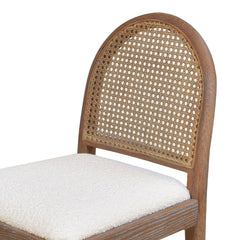 Arlin Upholstered Stool with Curved Back and Footrest - Set of 2