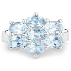 3.57 Carat Genuine Blue Topaz .925 Sterling Silver Ring