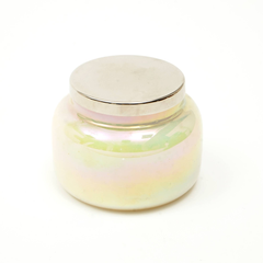 Scented Wax Candle Jar with Lid in Pastel Yellow