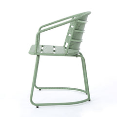Santa Monica Bistro Set Modern Outdoor Dining Green Iron 3-Piece