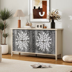 Sideboard Buffet Cabinet with 4 Doors and Adjustable Shelves