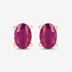 1.04 Carat Genuine Ruby 10K Yellow Gold Earrings