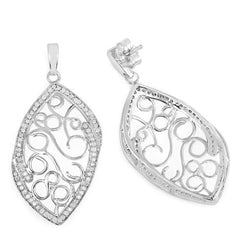 0.73 Carat Genuine White Diamond .925 Sterling Silver Earrings