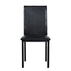 Furniture 5 Piece Metal Dinette Set with Faux Marble Top - Black