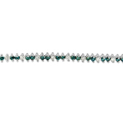 14K White Gold Round-Cut white and Blue Diamond Fashion Bracelet (3.70 cttw, H-I Color, SI1-SI2 Clarity)