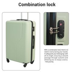 7-Piece ABS Lightweight & Durable Luggage Set in Green