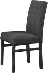 5 Piece Transitional Dining Room Set 48" Wood Dining Table with 4 Upholstered Side Chairs Charcoal Finish