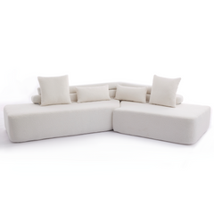 128" Minimalist Cloud Sectional Couch in Beige