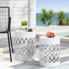 Outdoor Metal Set of 2 End Tables