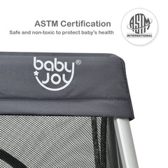 Lightweight Foldable Baby Playpen w/ Carry Bag-Dark Gray