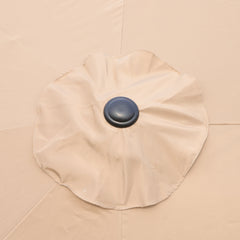 15x9ft Large Double-Sided Rectangular Outdoor Twin Patio Market Umbrella with Light and Base - Taupe