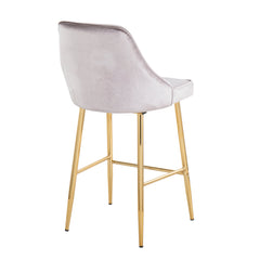 Marcel Contemporary/Glam Counter Stool in Gold Metal - Set of 2