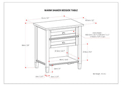 Warm Shaker Bedside Table - Black