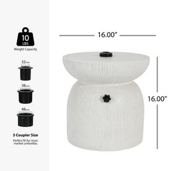 Odelia MGO Outdoor Patio Side Table Umbrella Base