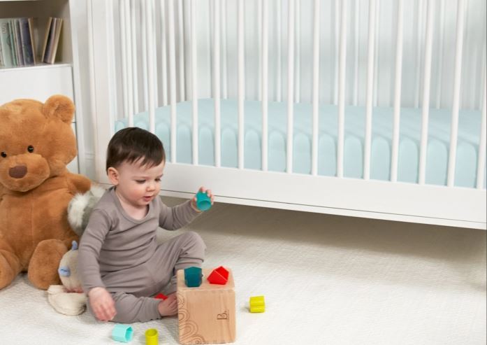 BedGear Dri Tec Crib Sheet, Baby Blue Cooling Fit