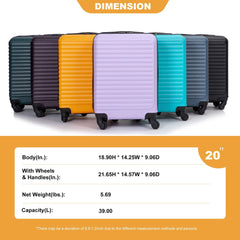 20" Carry On Lightweight Hardside Luggage with Spinner Wheels