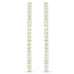 3.50 Carat Genuine Peridot .925 Sterling Silver Earrings