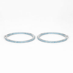 3.60 Carat Genuine Swiss Blue Topaz .925 Sterling Silver Earrings