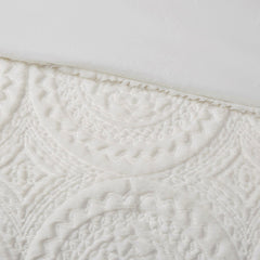 Full/Queen Embroidered Medallion Faux Fur Ultra Plush Comforter Mini Set
