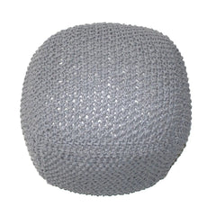 Semi Rounded Pouf Cable Knitted Perfect Seating