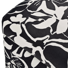 Luxury Storage Ottoman with Floral Patterned Fabric
