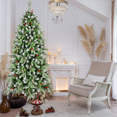 6ft Pre-Lit Artificial Christmas Tree with 380 Warm White LED Lights