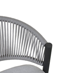 Outdoor 26' Counter Height Metal Frame Counter Stools with Scallop-shaped Backrest & Water-resistant Cushions, Set of