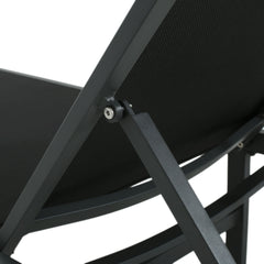 Westport Adjustable Outdoor Chaise Lounge Set of 2 Black Aluminum Frame