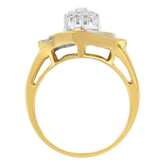 10K Yellow Gold Diamond Cluster Ring (3/4 Cttw, J-K Color, I2-I3 Clarity) - Size 6