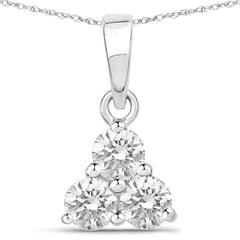 0.51 Carat Genuine Lab Grown Diamond 14K White Gold Pendant