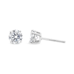 14K White Gold 5/8 Cttw Lab Grown Diamond 4-Prong Classic Stud Earrings (F-G Color, VS2-SI1 Clarity)