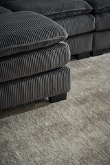 Modern U Shaped 6-Seat Sectional Sofa Couch with Ottoman