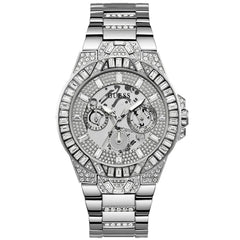 Guess Men's Trend Silver Tone Multi-function