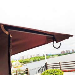 13 x 10 ft Patio Gazebo Tent with Ventilated Double Roof and Mosquito Net