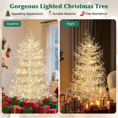 4FT Pre-Lit Aspen Fir Artificial Christmas Tree 230 Warm White LED Lights