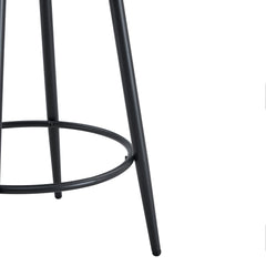 Fashionable Ergonomic High Legged Bar Chairs with White Fabric Cushions - Set of 2