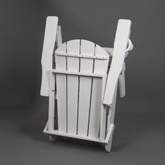 Folding Adirondack Chair with Dual Cup Holder - White