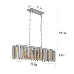 Modern Oval Crystal Ceiling Chandelier