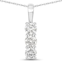 0.75 Carat Genuine Lab Grown Diamond 14K White Gold Pendant
