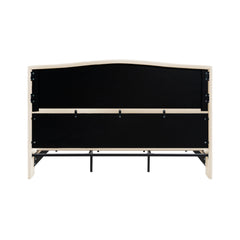 King Size Bed Frame with Upholstered Teddy Velvet Headboard