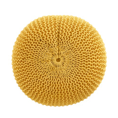 Bordeaux Knitted Cotton Round Pouf - Versatile Ottoman and Floor Cushion