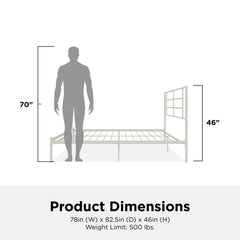 Praxis - King Bed With Simple Headboard - White