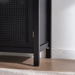 Black Accent Cabinet with 2 Doors 29 Inch Narrow Credenza