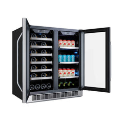 Edgestar 30-Inch Wide 28 Bottle Built In Dual Zone Beverage Center With 86 Can Capacity (SAK35972)