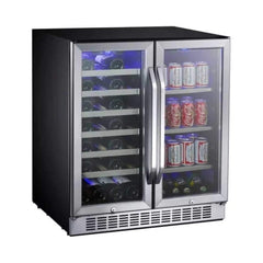 Edgestar 30-Inch Wide 28 Bottle Built In Dual Zone Beverage Center With 86 Can Capacity (SAK35972)